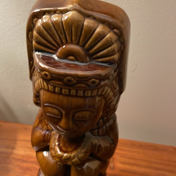 Vintage Kahlua ceramic decanter bottle tiki Aztec Mayan - Picture 3 of 12